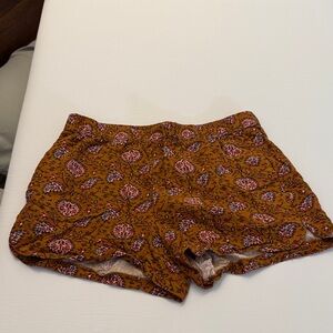 Madewell Women's Floral Athletic Shorts - Brown and Pink